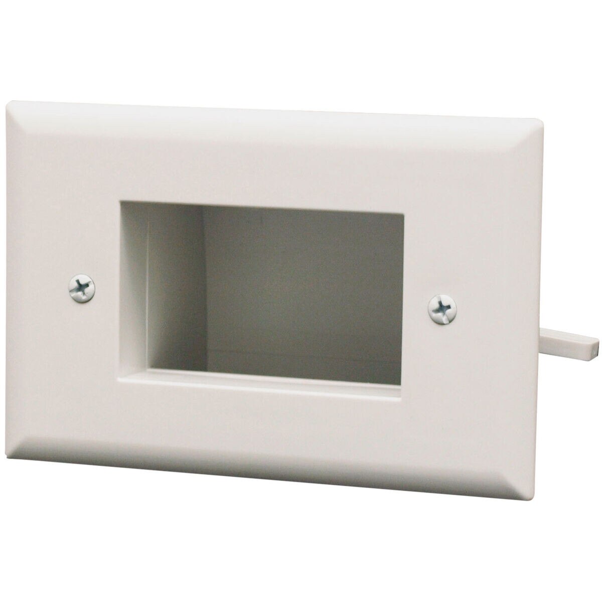 450008WH Easy Mount Recessed Low Voltage Cable Plate White
